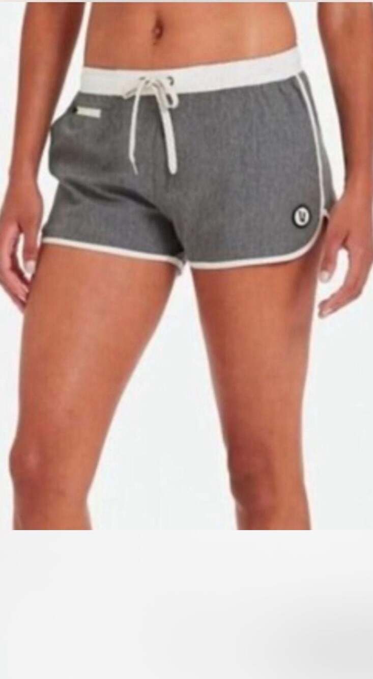 Vuori Women’s Tavi Board Shorts Gray Athletic Swim Trunks Large Summer